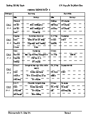 Giáo án Lớp 2 - Tuần 2 - Năm học 2014-2015 (Bản đẹp)